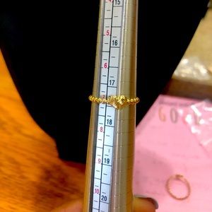 18K Solid Gold (not plated or filled) dainty Heart Bubble Ring.